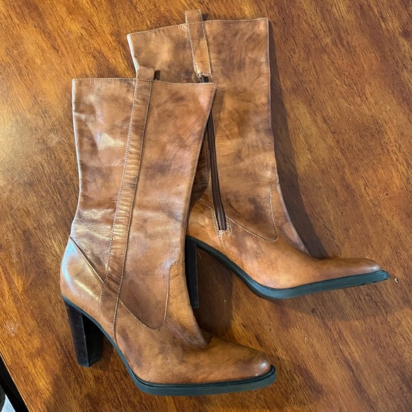 Nine West brown leather boots - Picture 1 of 5